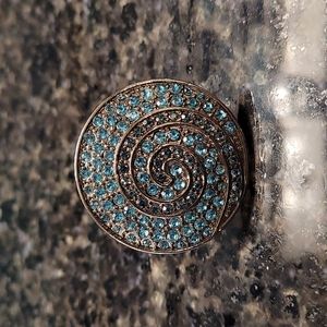 Blue gem adjustable ring